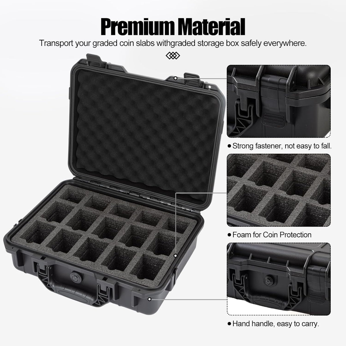 Coin Slabs Case Compatible with 140+ PCGS or NGC Coin Slabs, Waterproof Coin ...