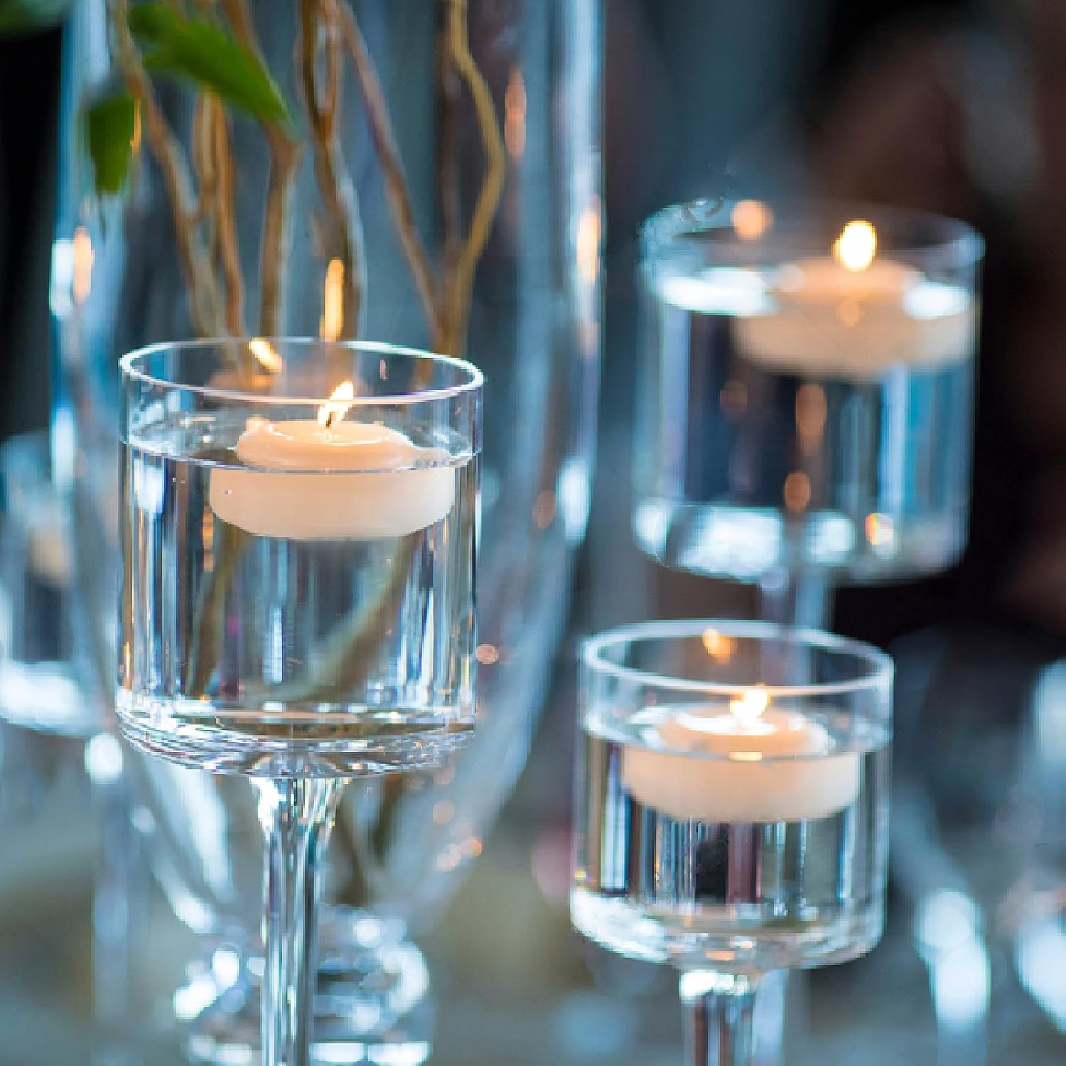 White Floating Candles-3 Inch Unscented Dripless Wax 13-15 Hours Burning,36 Pack for Centerpieces Floating Candles, for Cylindrical Vases, Swimming Pool,Restaurant,Wedding,Party Decoration