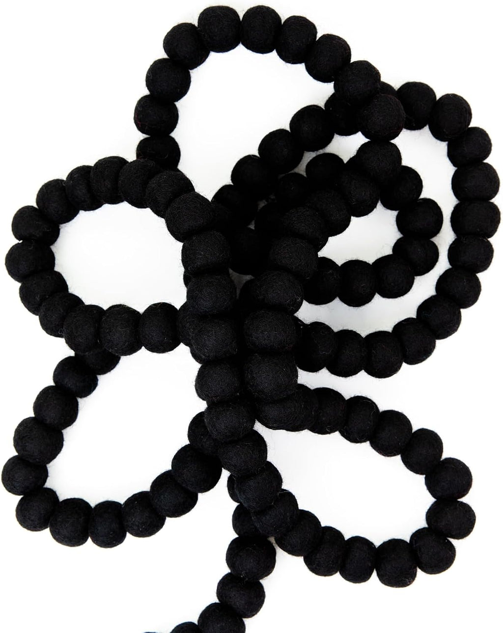 black felt ball garland, wool pom pom garland, main product view
