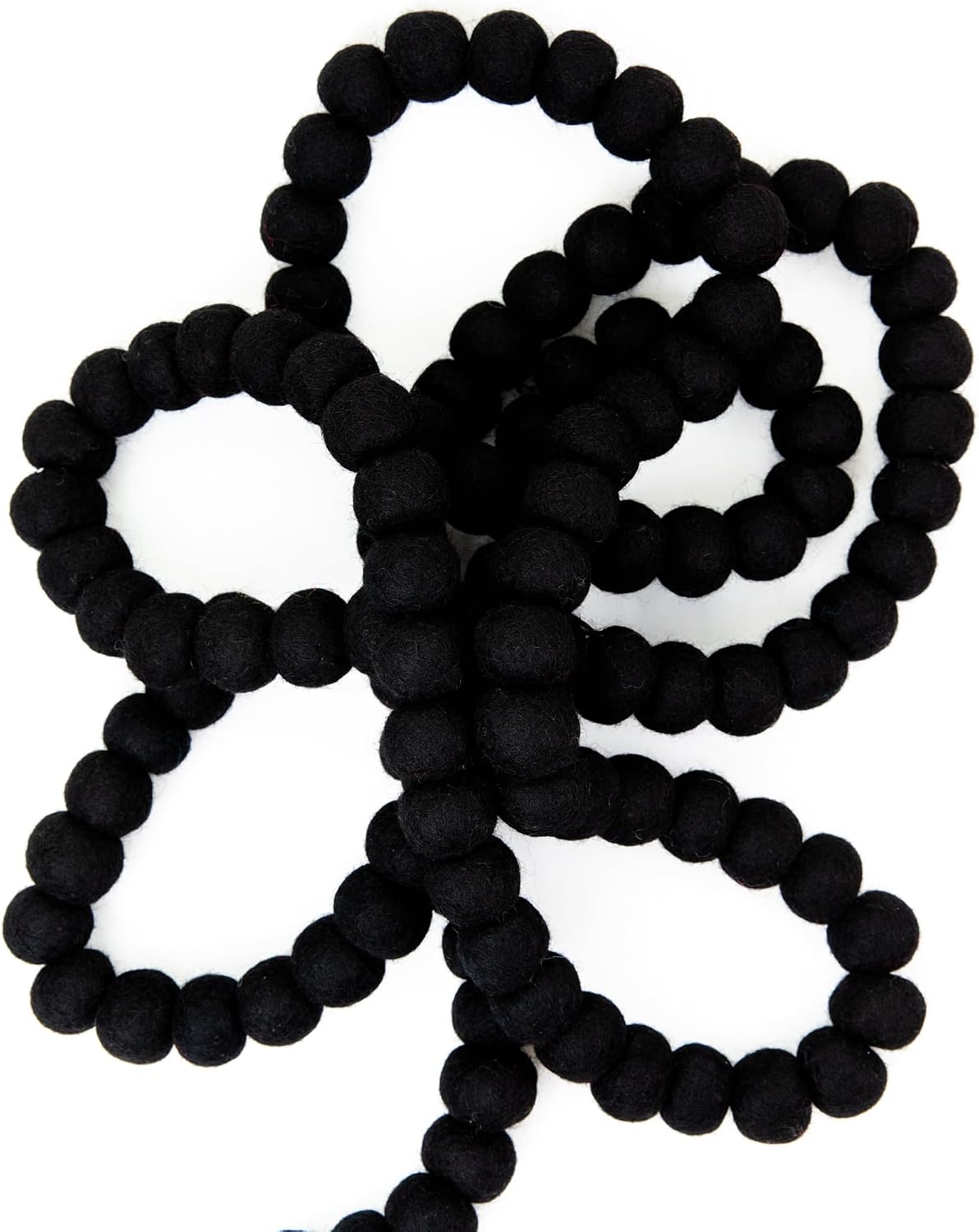 black felt ball garland, wool pom pom garland, main product view