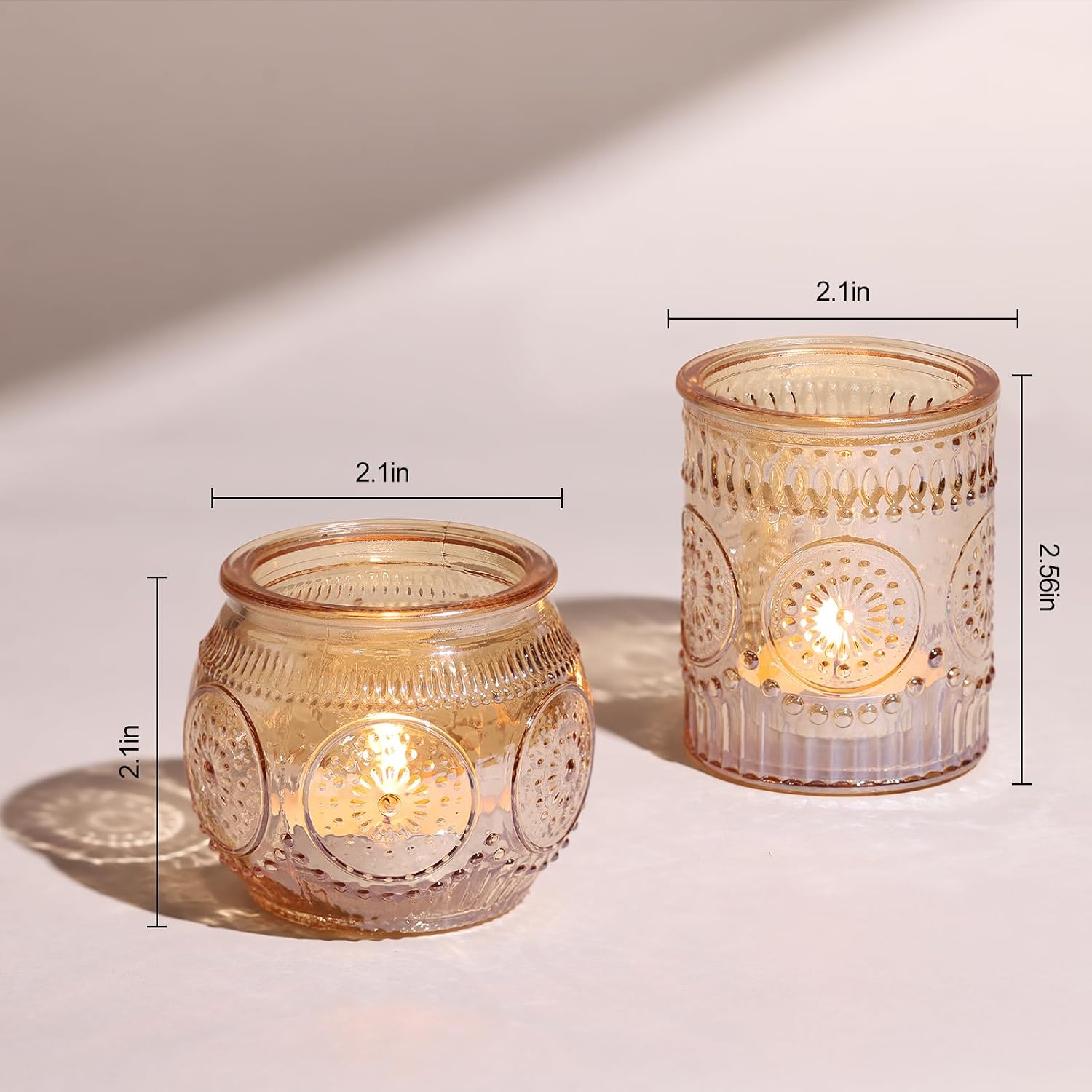 12pcs Assorted Gold Candle Holders, Votive Candle Holders, Glass Tea Lights Candle Holder for Christmas Decorations, Wedding Decorations, Vintage Boho Home Tea Party Decor,