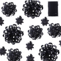 25 Pcs Gift Bows Assortment - 3 Size Gift Bowsand 1 Crimped Curling Ribbons, Perfect for Christmas, Holiday，Birthdays, Weddings, Baby/Bridal Showers, Party (Black)
