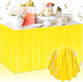 3 Pack 29 x108 Inch Macaron Yellow Foil Fringe Table Skirts Metallic Banner for Tinsel Streamer Garland Backdrop for Parade Floats Mother's Day, Graduate, Birthday, Wedding Party Decoration