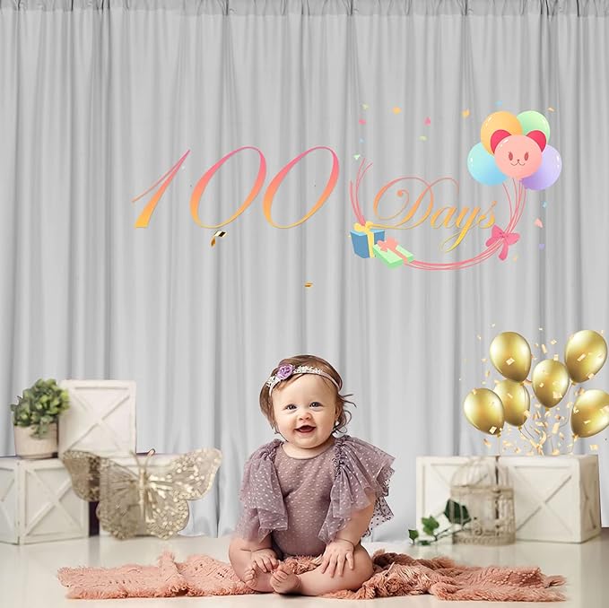 MYSKY HOME Light Grey Backdrop Curtains for Parties, Weddings, Stage - 5ft x 10ft, 2 Panels