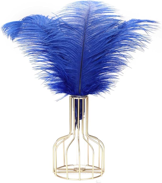 YAKRUNA 30PCS Royal Blue Ostrich Feathers Bulk 12-14 Inches for Centerpieces for Wedding Birthday Gatsby Party, Decorative Plumes for Vase & Table & Christmas Tree Decor (30-35cm, Blue)