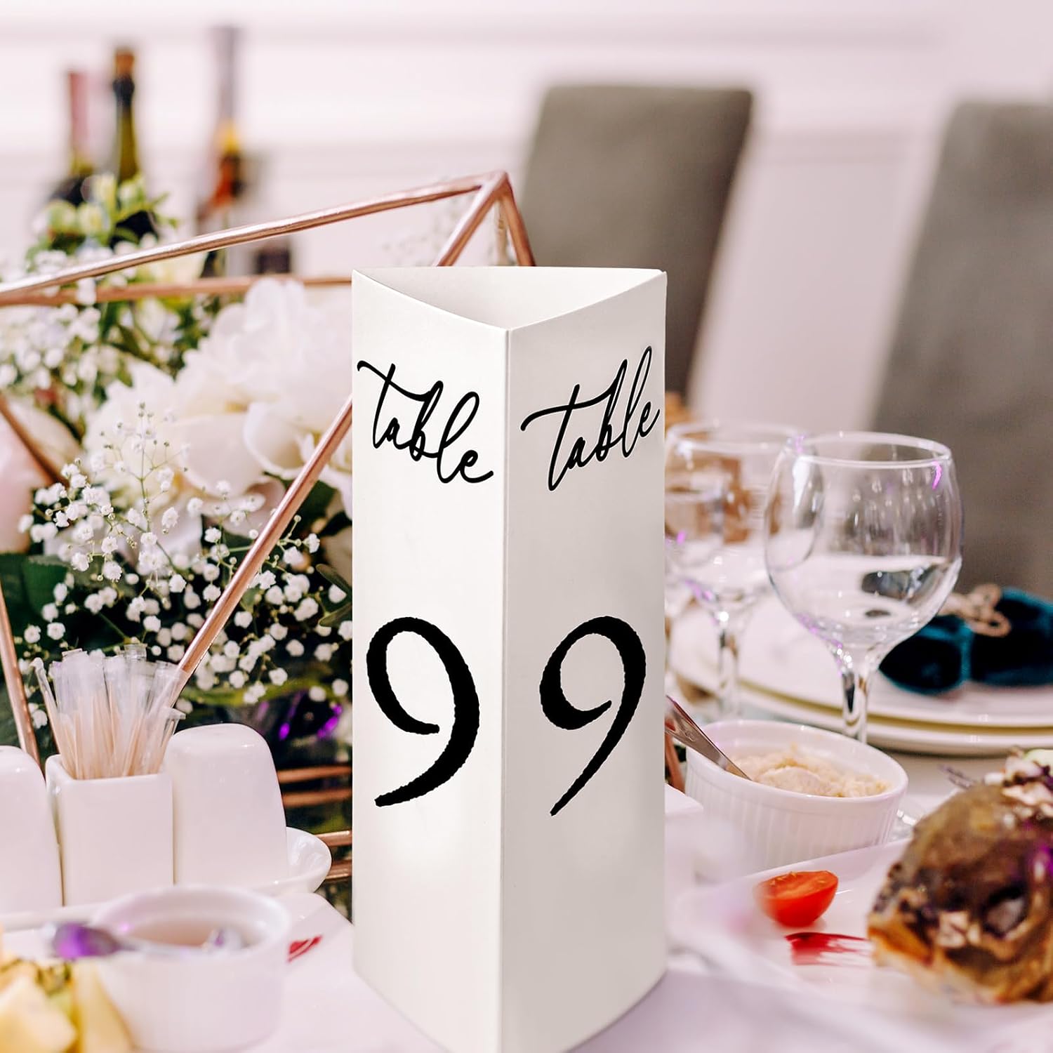 Maitys Trifold Wedding Table Numbers 1-20 Paper Table Number Cards Black and White Freestanding Numbers for Wedding Parties and Events Reception Decorations(Black)