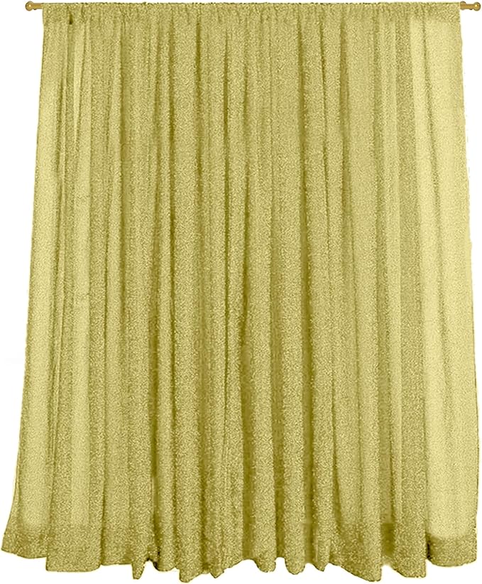 10FT x10FT Champagne Metallic Sheer Spandex Backdrop, 1 Panel Glitter Photography Background, Stretchy Spandex Fabric for Wedding, Party, Baby Shower, Photo Booth Decor