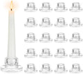 Hewory Glass Taper Candle Holders: 20 PCS Candlestick Holders Clear Short Tapered Candle Holder Set - Candle Stick Holder Decor for Table Centerpiece Wedding Party Advent Christmas Home Decorations