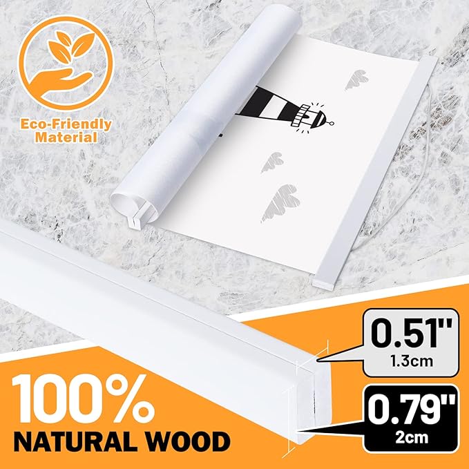 16x20 16x24 Poster Frame, Magnetic Light Wood Wooden Frame Frames Hanger for Photo Picture Canvas Artwork Wall Hanging (1 Pack, 16", White)
