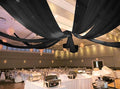 6 Panels Black Ceiling Drapes for Wedding 5ftx10ft Ceiling Drapes Wedding Arch Draping Fabric Cheesecloth Sheer Curtain Romantic Ceiling Decorations for Weddings Party Banquet Ceremony Stage