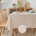 NLMUVW Square Linen Tablecloth, Champagne Small Table Cloth Water Resistant Farmhouse Rustic Table Cover for Kitchen Dining Café, 42 x 42 Inch