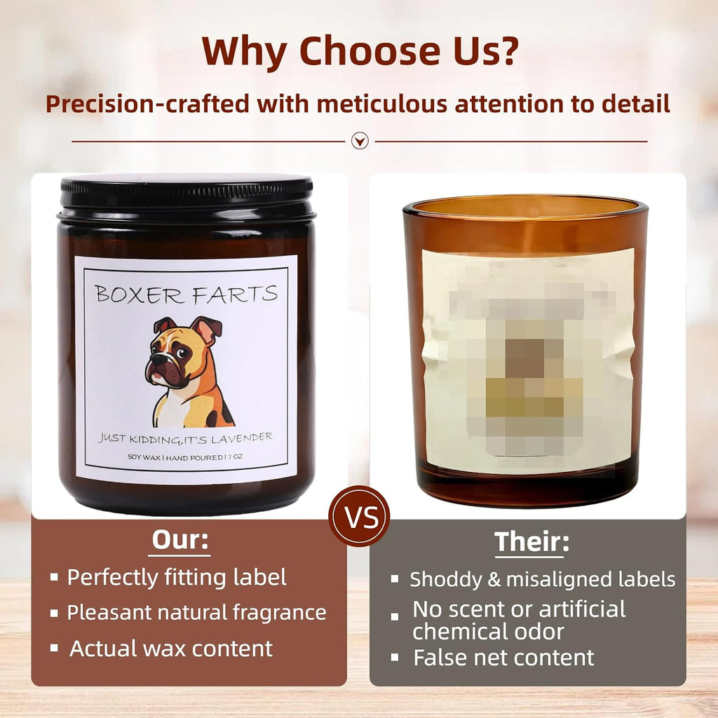 Boxer Dog Gifts & Decor, Boxer Gifts - Dog Mom Gift, Boxer Farts Candle, Natural Soy Wax Lavender Scented Candle 7oz
