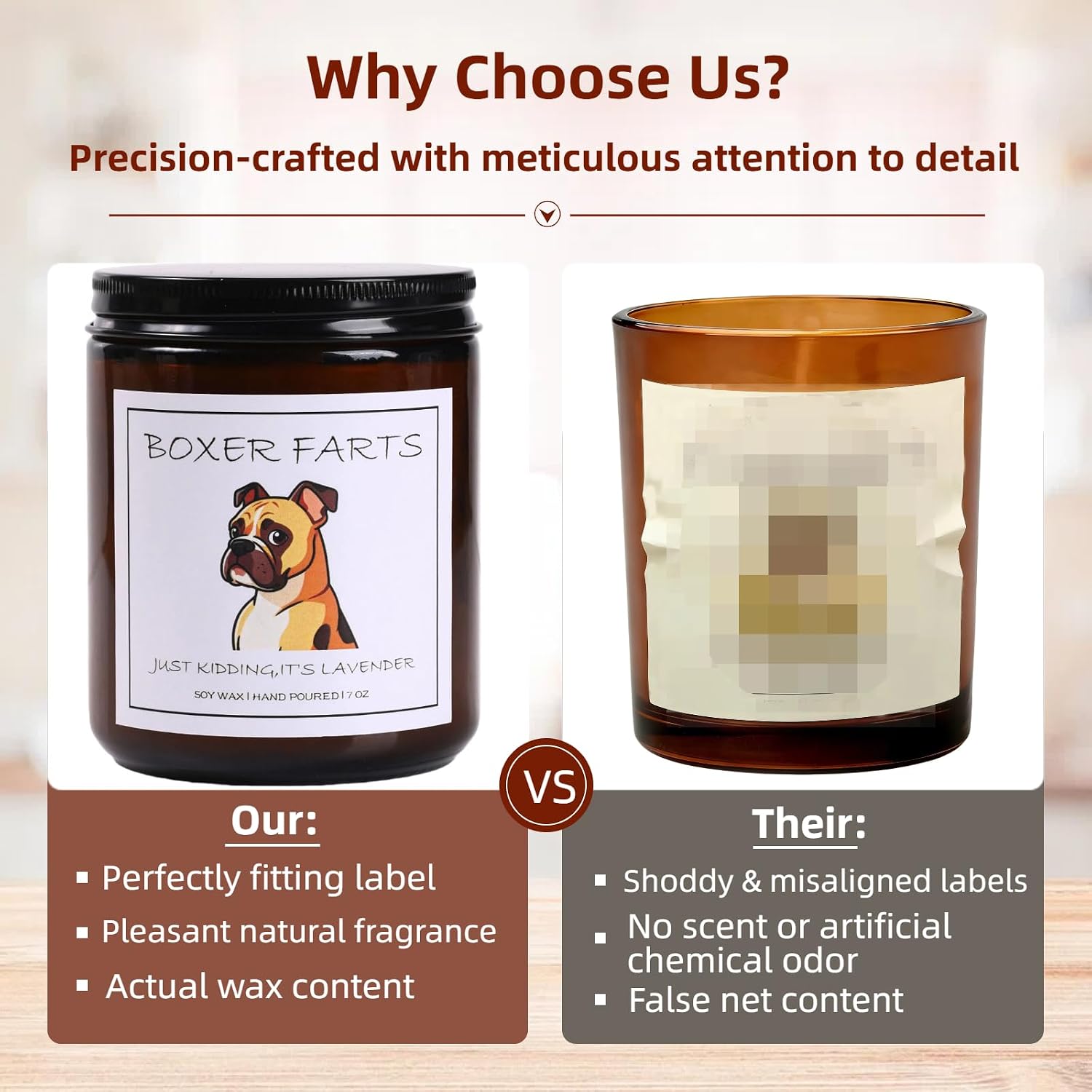 Boxer Dog Gifts & Decor, Boxer Gifts - Dog Mom Gift, Boxer Farts Candle, Natural Soy Wax Lavender Scented Candle 7oz