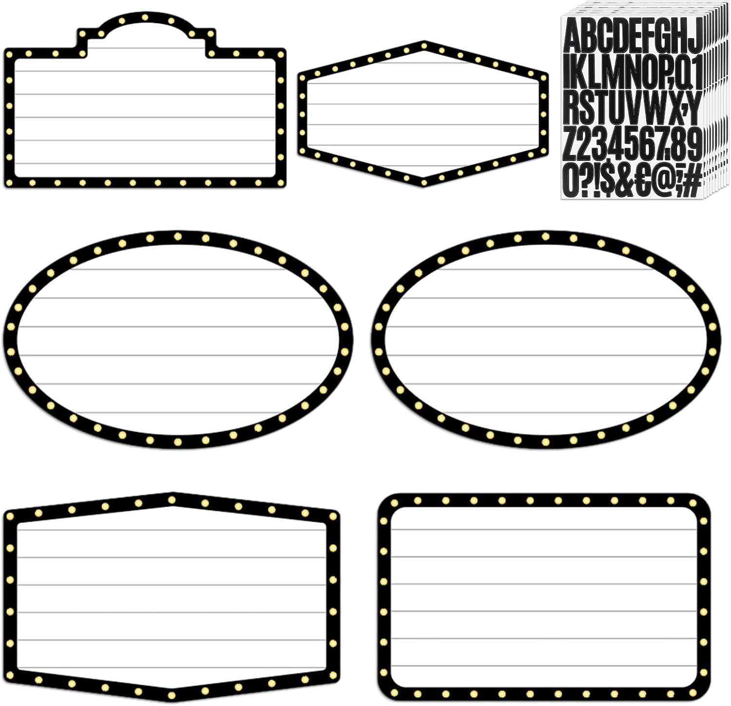 Feifeiya 6 Pack Wedding Bottle Service Sign with Letters Sticker Entrance Props Bridal Party Nightclub Bottle Service Sign with Letters for Nightclub Clubs Weddings Parties(Fashion,Black)