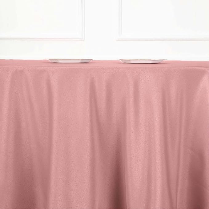 Efavormart Round Tablecloth, 108 Inch Stain & Wrinkle Resistant Washable Table Cloth, Decorative Polyester Fabric Table Cover for Banquet, Wedding, Dining- Dusty Rose