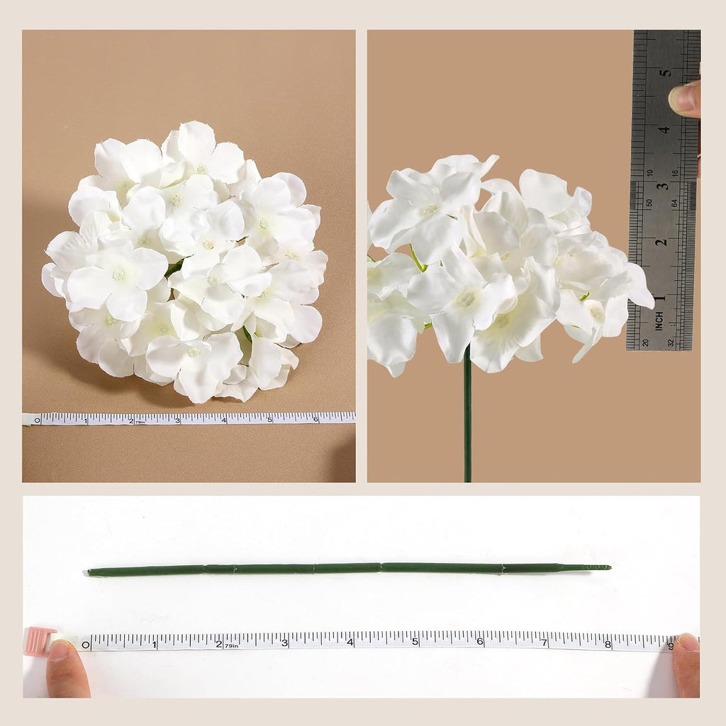 auihiay 46pcs hydrangea artificial flowers silk hydrangea heads on a desk or shelf