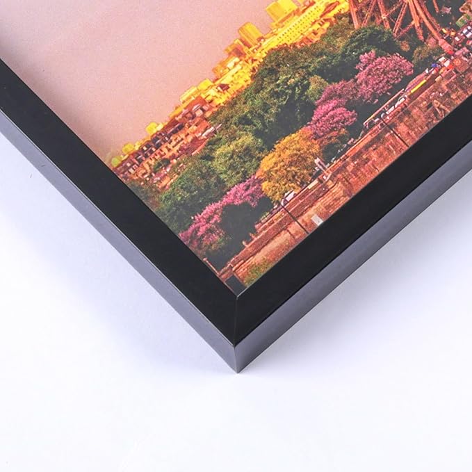 upsimples 5x7 Picture Frame Set of 3, Made of High Definition Glass for 5 x 7 Black Frames, Wall and Tabletop Display Thin Border Photo Frame for Home Décor