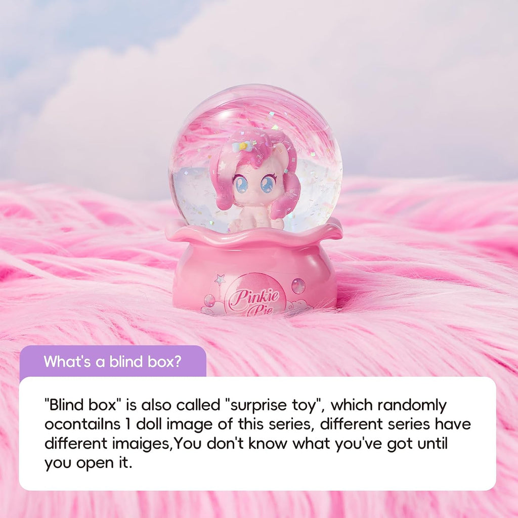 MINISO My Little Pony Crystal Ball Series Blind Box Collectible, Glittering Snow Globe Display Model for Room Decor & Birthday Gifts, Random Design (Single Box)