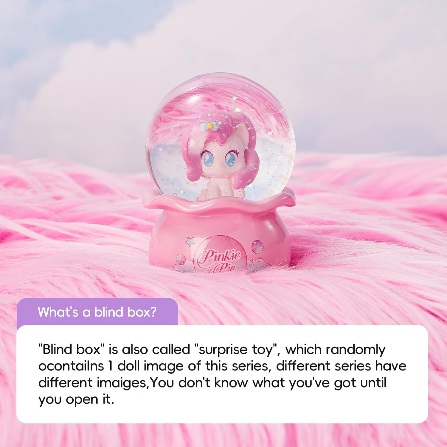 MINISO My Little Pony Crystal Ball Series Blind Box Collectible, Glittering Snow Globe Display Model for Room Decor & Birthday Gifts, Random Design (Single Box)