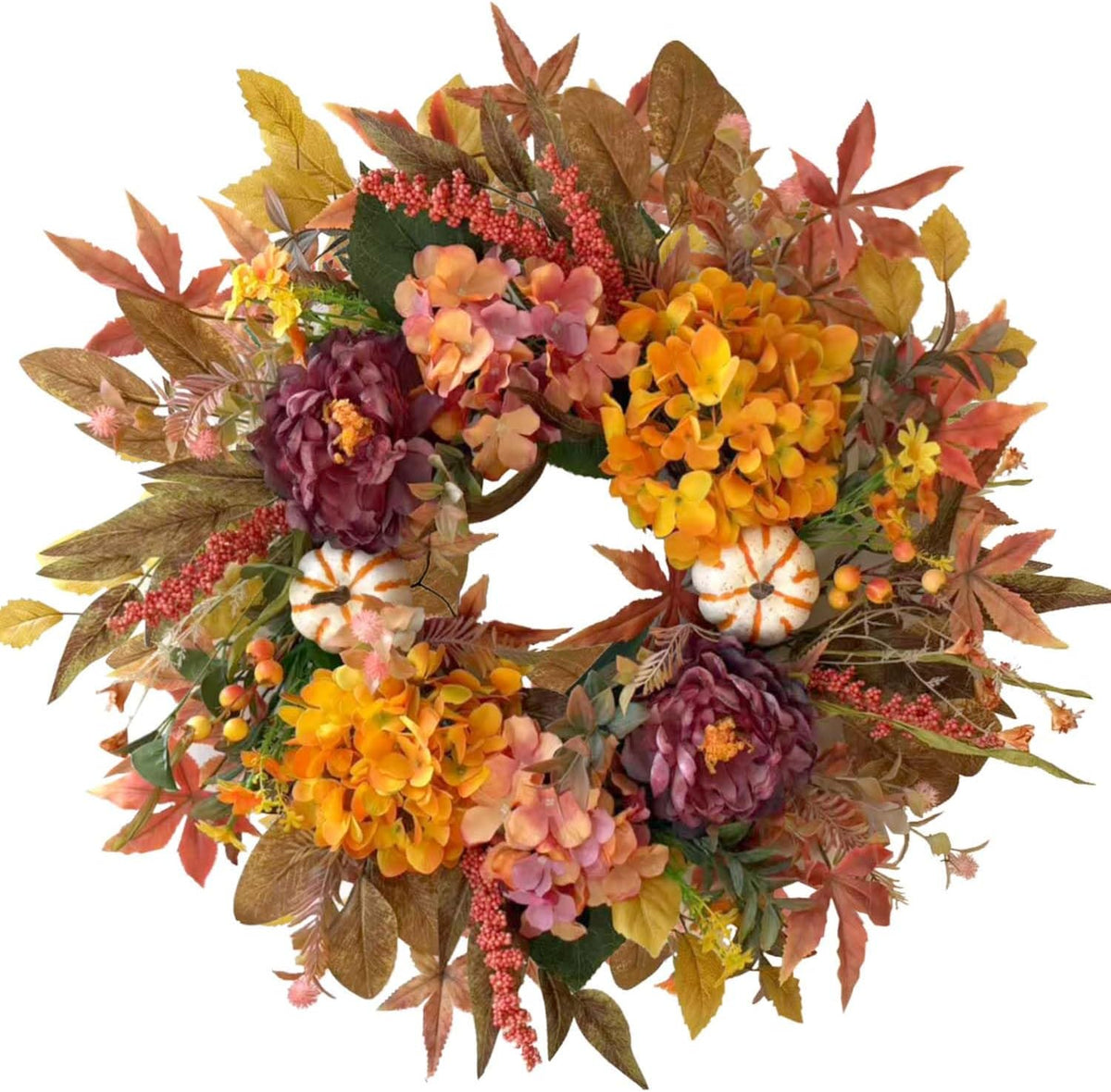 wanna-cul 24 inch fall harvest front door wreath, main product view