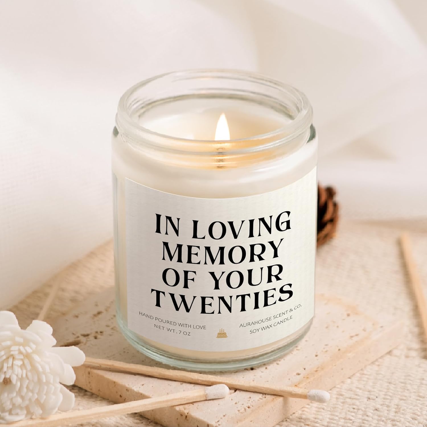 Aurahouse 30th Birthday Gifts for Women Men, in Loving Memory of Twenties Birthday Candle, Handmade, 1996 30th Birthday Decorations for Her Him, 30 Year Old Bday Gifts for Friend Sister Wife Husband
