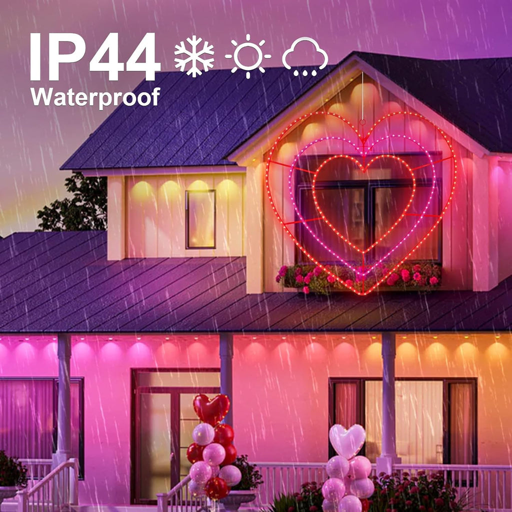 LAMPHOME Valentine Lights Outdoor 37.4 Inch 252LED Waterproof Red and Pink Heart Light Valentine‘s Day Decorations for Outdoor Garden Yard Valentine‘s Day Interior Decoration