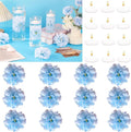 24 Pcs Floating Candles for Centerpieces and Floating Flowers Vase Fillers for Centerpieces Artificial Blue Flowers for Wedding Party Home Table Decoration