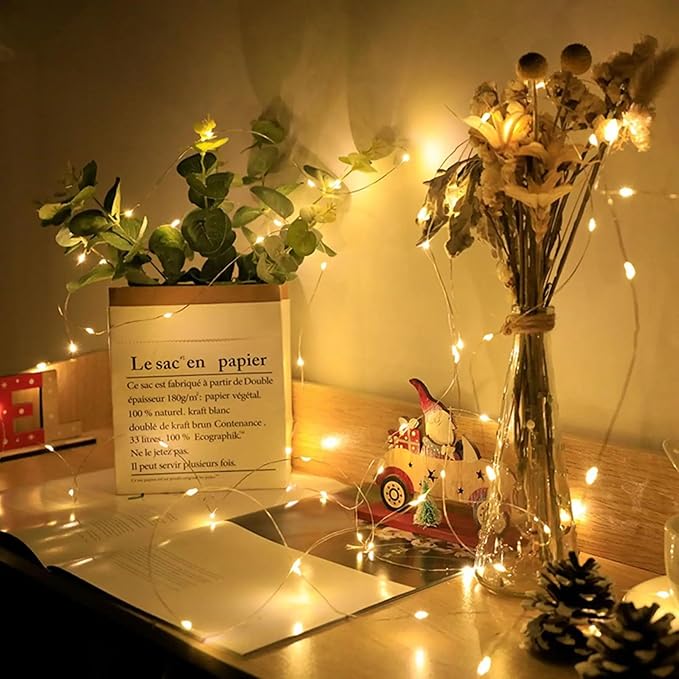 8 Pack Fairy Lights 7Ft 20 LED Twinkle String Lights 3 Modes Battery Operated Waterproof Firefly Starry for Mason Jar Party Wedding Christmas Valentines Day Table Centerpieces,Warm White