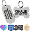 GoTags Stainless Steel Pet ID Tags, Personalized Dog Tags and Cat Tags, up to 8 Lines of Custom Text, Engraved on Both Sides, in Bone, Round, Heart, Bowtie and More (Rectangle, Small (Pack of 1))