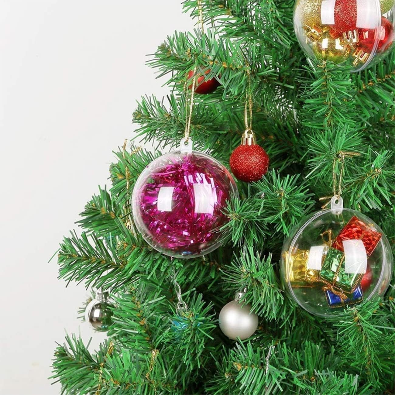 20 Clear Fillable Ornaments Balls- 80mm/3.15" Transparent Plastic Thickened Spherical Assembled Craft, for Christmas Tree Decor, and Festive Days Home Party(8cm)