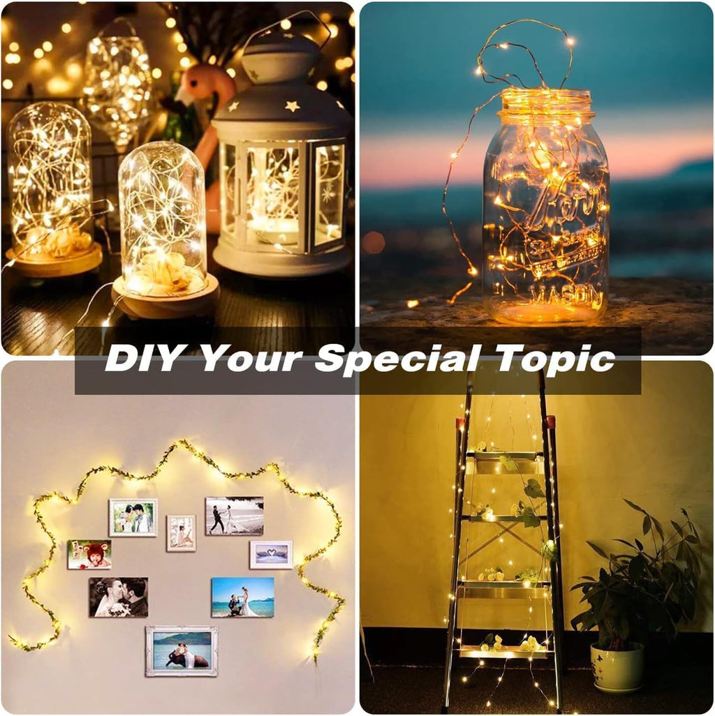 Fairy Lights Plug in,33Ft 100 LEDs Copper Lights Warm White,Christmas Lights Indoor Outdoor,Led Fairy String Lights for Bedroom Party Wedding Patio Christmas Tree Decoration