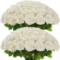 white rose artificial flowers bulk, ivory silk fake, main product view