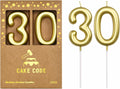 2.76 Inch Classical Gold 30 Number Birthday Candles, Gold and Cake Number Candles for Party Celebration
