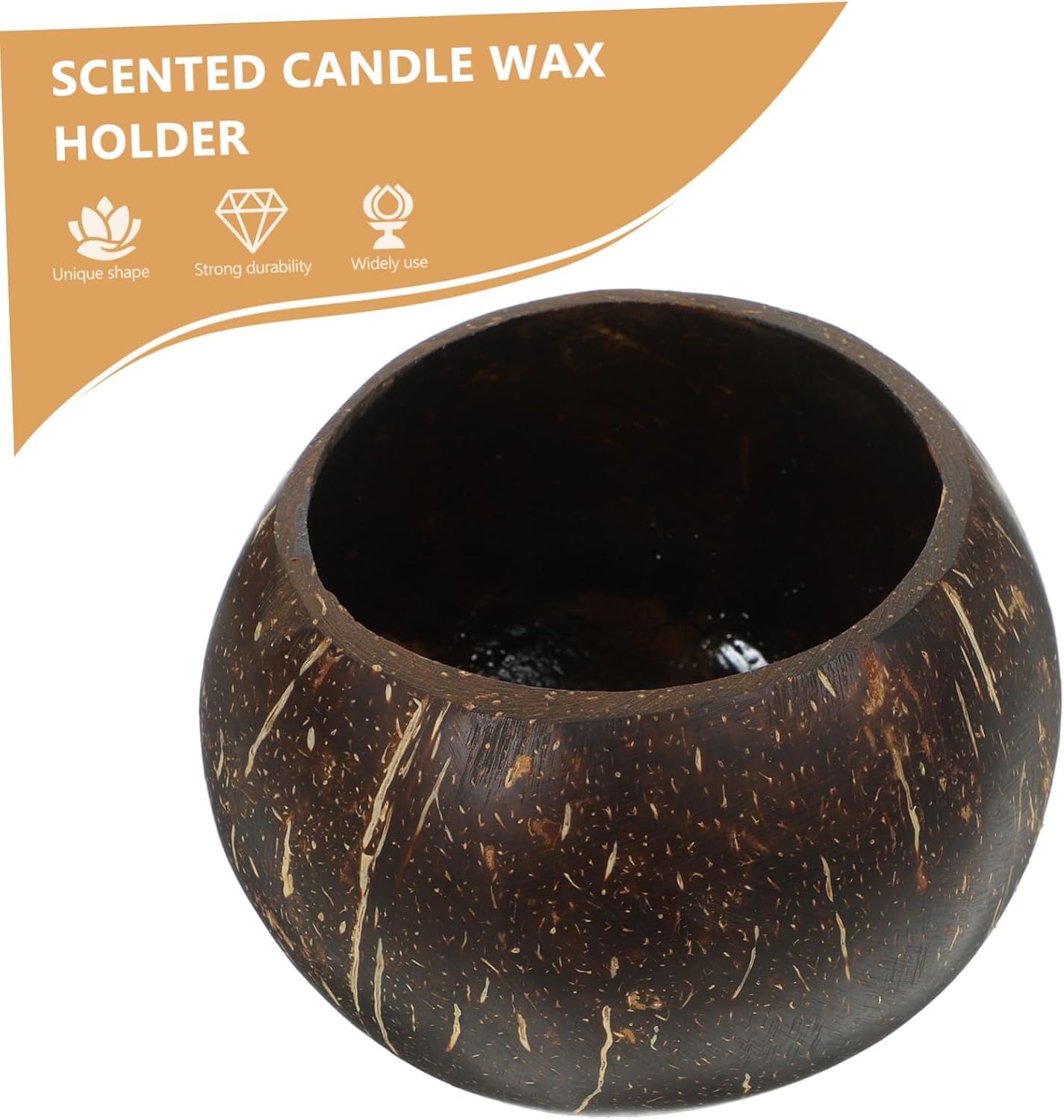 Coconut Shell Candle Holder for Projects Natural Wax Container Decorative Cup for Romantic Atmosphere and Special Occasions