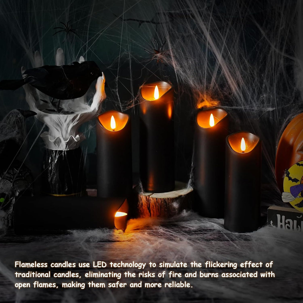 Nimiko Flameless Candles with Remote, Battery Operated Flickering Flameless C...