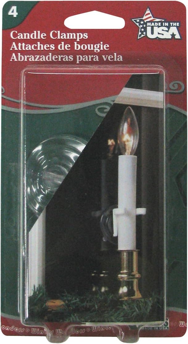 Adams Christmas 1550-99-1040 Window Candle Clamps, 4-Pack