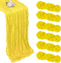 6 Pack Lemon Yellow Fall Table Runner 10ft Boho Gauze Fabric Cheesecloth Thanksgiving Table Runner 35 x 120 Inch Rustic Sheer Runner for Wedding Decor Baby Shower Party Table Centerpiece Decorations