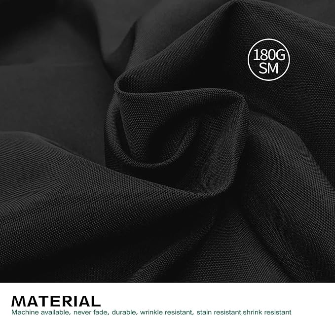 Surmente 2 Pack Black Tablecloth 90 x 132-inch Rectangular Polyester Table Cloth for Weddings, Banquets, or Restaurants