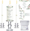 Layhit 3 Pack Unity Candles with Glass Holder for Wedding Ceremony Wedding Unity Taper Candles Religious Ceremony Accessories Marriage Decor for Newly Couple Anniversary Church Events Gifts