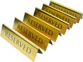 Golden Metal Table Top Reserved Sign for Restaurants, Wedding, Ceremony and Events, Double Sided Tent, 6x1.75 inches (Pack of 6)