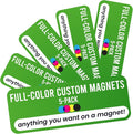 Magnet Me Up Custom 8x3 Inch Rectangle Magnet, 5 Pack, Customizable for Businesses, Personal Use, Choose Your Text, Upload Image, Magnetic Vinyl for Car and Any Magnetic Surface, Crafted in USA