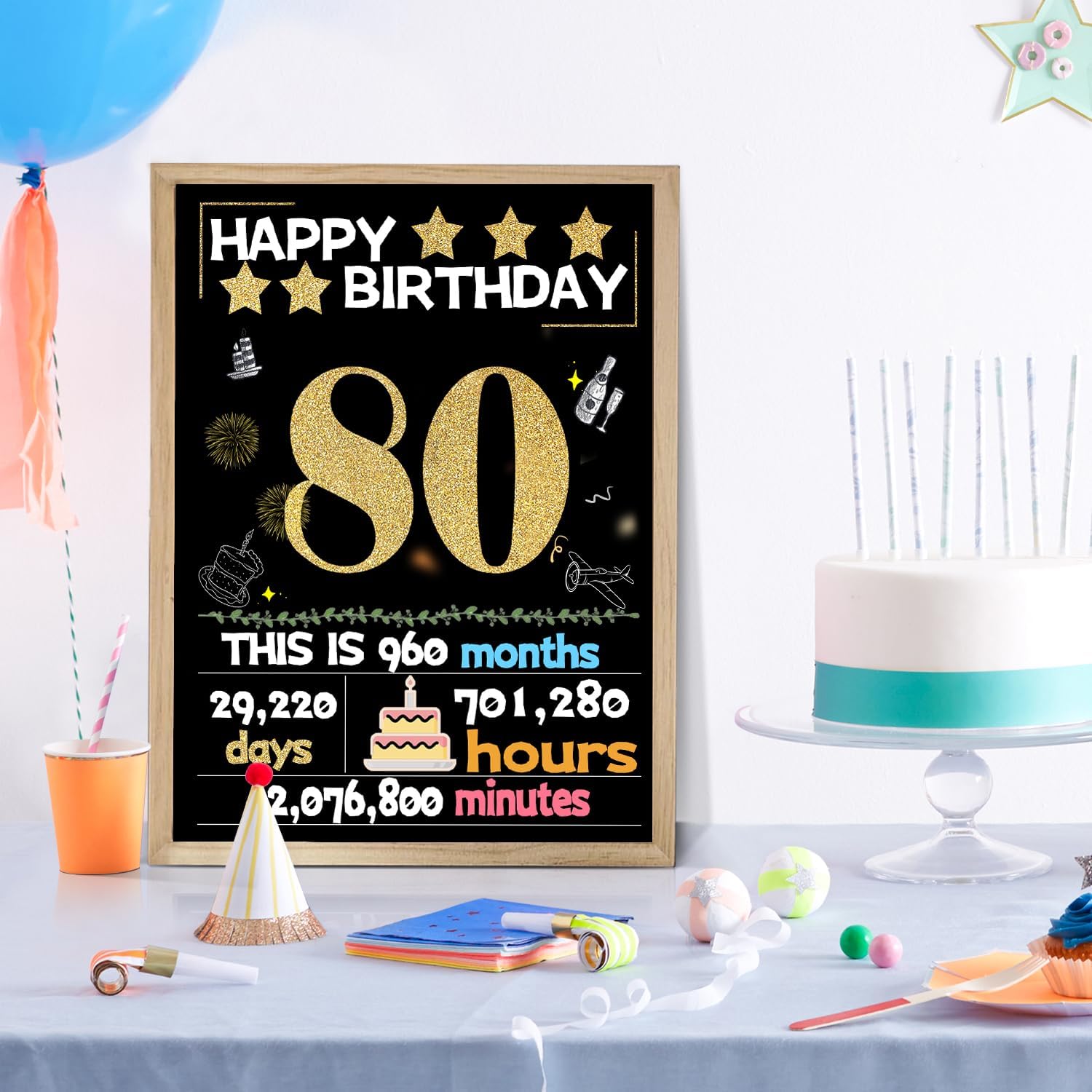 Joycard 80th Birthday Card with Envelope, 80th Birthday Decorations for Women Men, 80th Birthday Gifts, Perfect for Grandpa Grandma, Happy Birthday Cards for 80 Year Old Mother Dad, Back in 1946