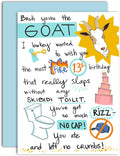 Gooji Funny 13 Birthday Card For Teenage Boy & Teen Girl - Humorous Gen-Z Slang Gift To Grandson, Daughter, Nephew, Niece - Premium 5x7 Slaps With Blue Envelope