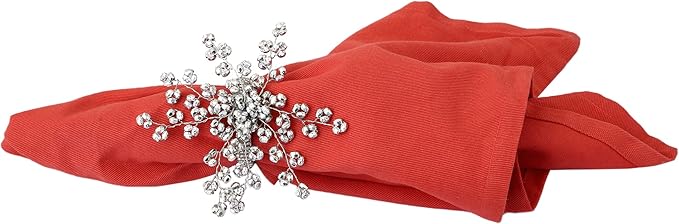 Napkin Rings Set of 12 for Dining Table Decoration Parties Everyday Metal Napkin Holder Silver (Pack of 12)