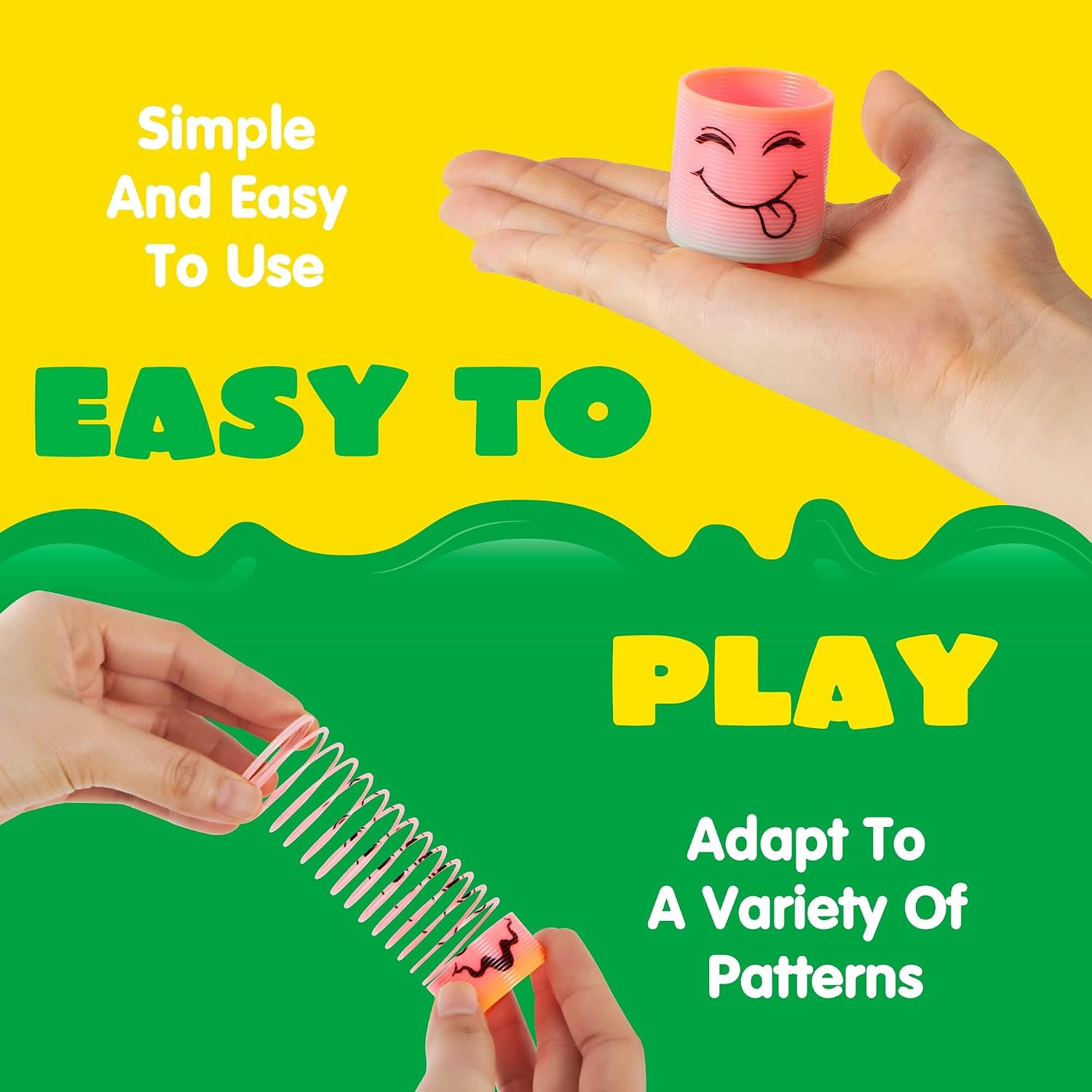 JOYIN 30 Pcs Spring Rainbow Party Favor, Mini Plastic Coil Spring Toy, Fidget Stress Coil Mini Springs Bulk Toys for Carnival Prize Birthday, Classroom Goodie Bag Stuffers