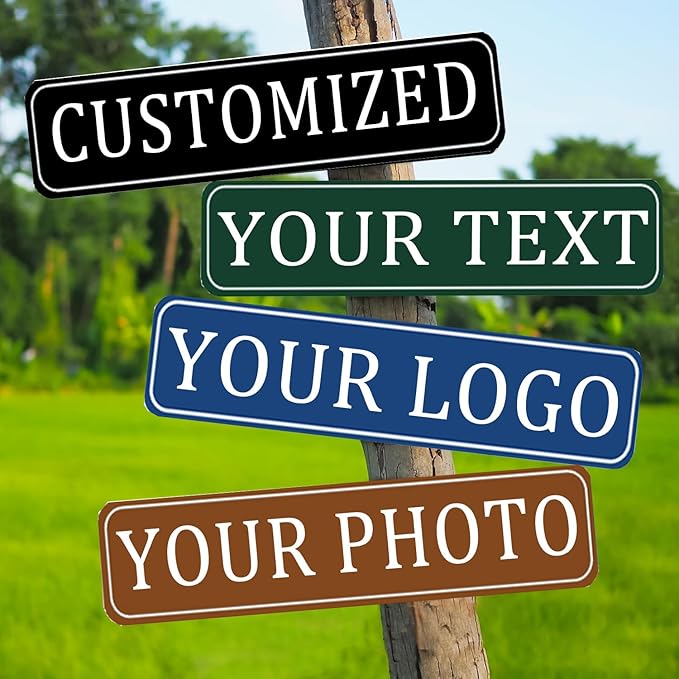 Custom Signs Outdoor Metal,Personalized Street Sign,Create Your Own Sign-Offices、Businesses、Workplaces Address Signs,Indoor and Outdoor Use
