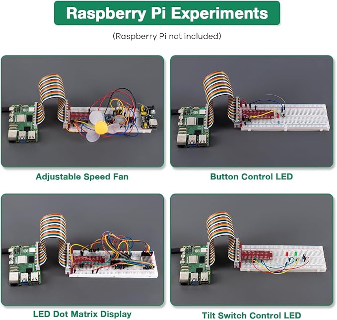 LAFVIN Basic Starter Kit for Raspberry Pi Development Board Breadboard LCD1602 Module Python C Java Scratch Beginner Kit