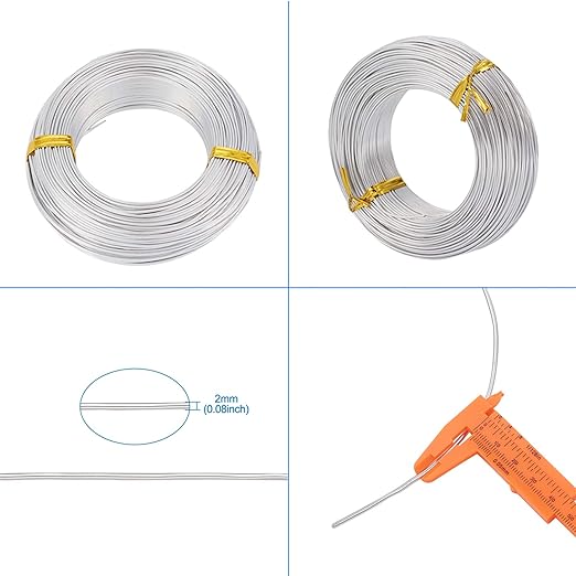 Fashewelry 328 Feet 15 Gauge Aluminum Wire Silver Bendable Metal Craft Wire for Beading Jewelry Craft Making