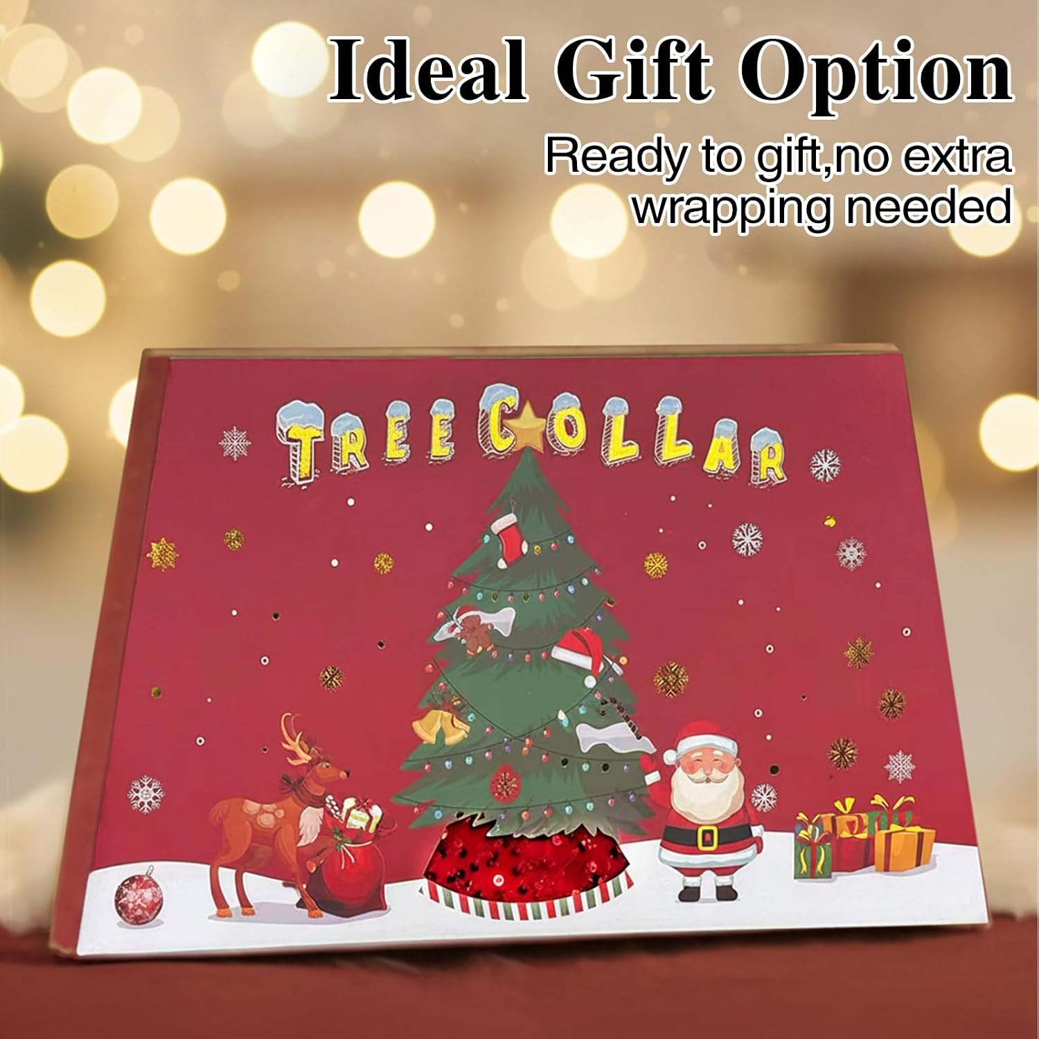 XmasExp Christmas Tree Collar, 39 inch Sequin Tree Skirt Stand Base Cover for Home Decor (Silvergrey, X-Large)