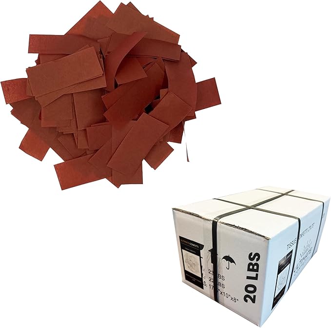 Ultimate Confetti, Maroon Biodegradable Confetti - Rectangular Flame-Resistant and Slow-Falling Tissue Paper Confetti for Cannon and Launcher use – Best for Parties Celebrations - 20 lb, 320 oz